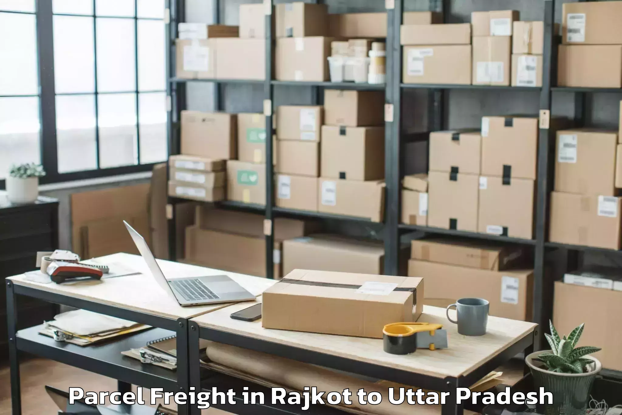 Efficient Rajkot to Moradabad Parcel Freight